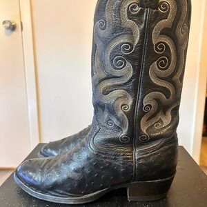 Tony Lama Black and Gray Western Boots